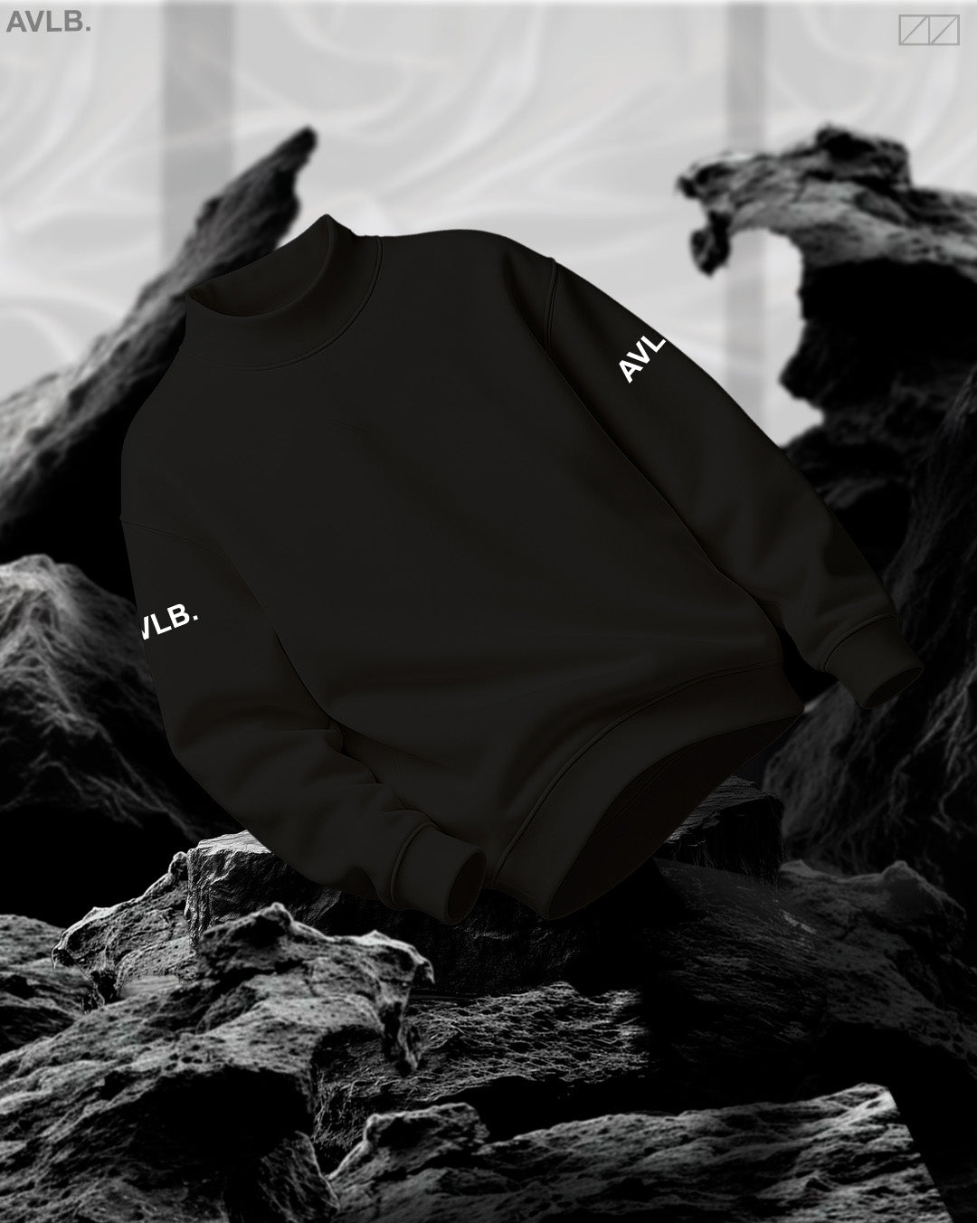 Sweater Mockneck AVLB - NEGRO